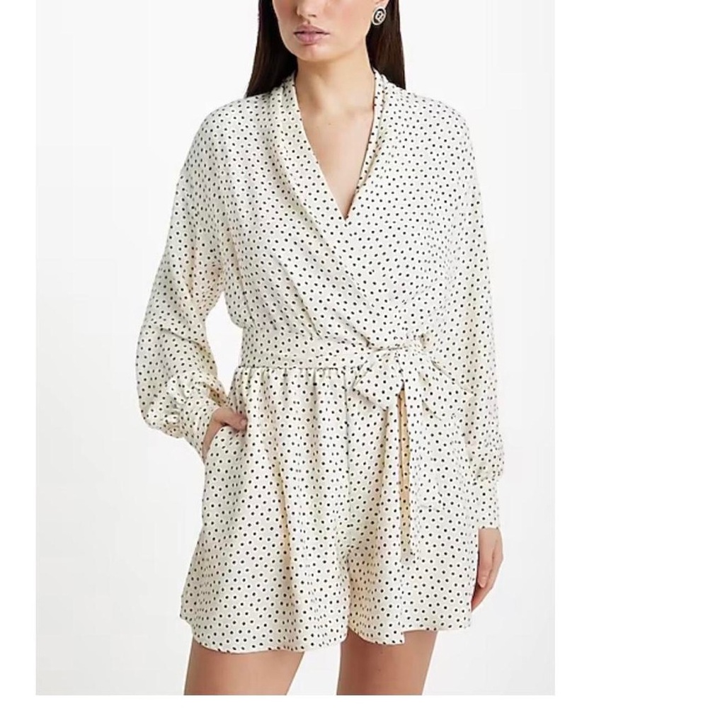 Express Polka Dot Wrap Romper